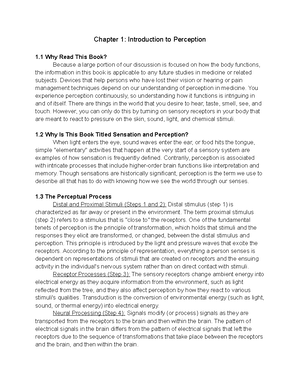 Perception Ch 7 Summary - Chapter 7: Taking Action 7 The Ecological ...