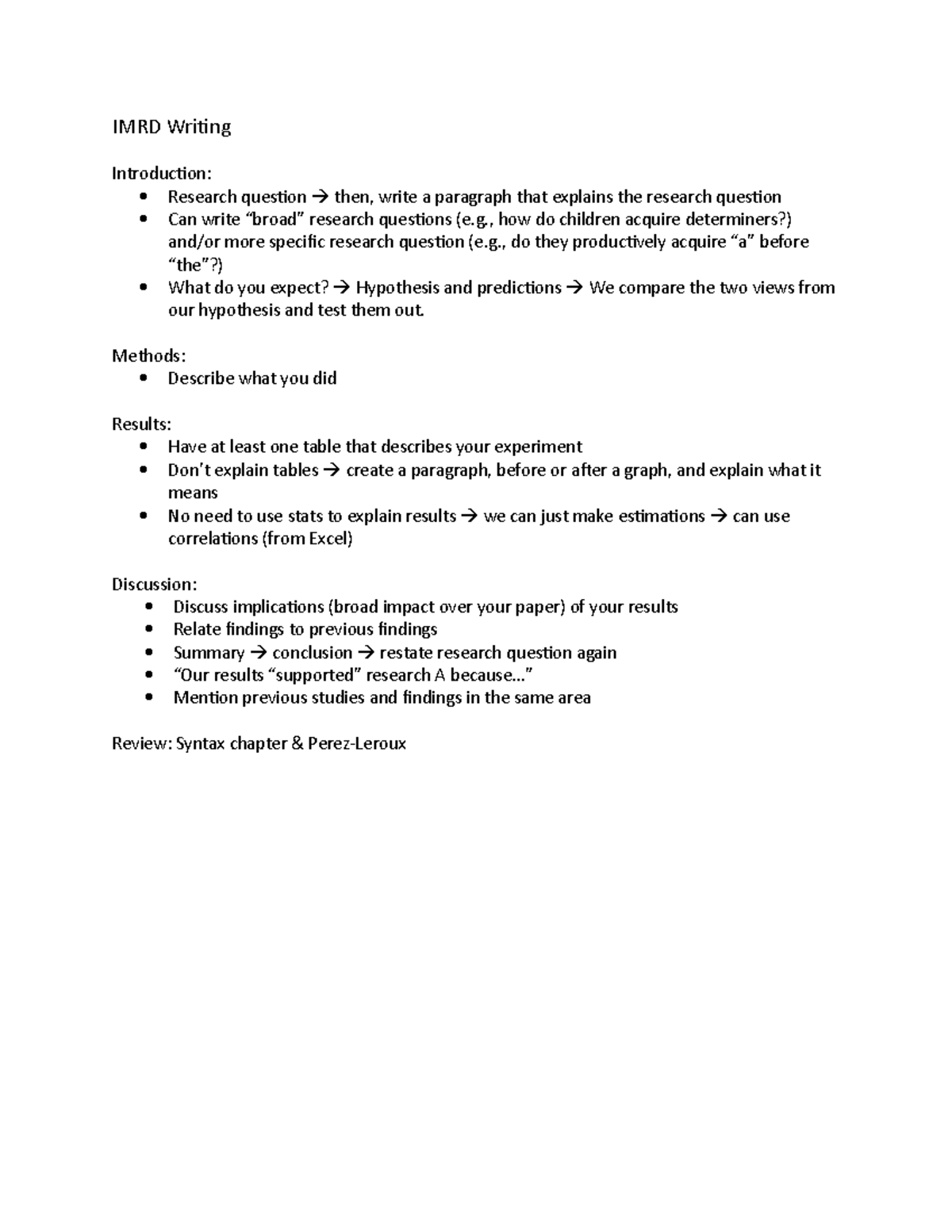 Recitation 3 - Lecture notes 3 - IMRD Writing Introduction: Research ...