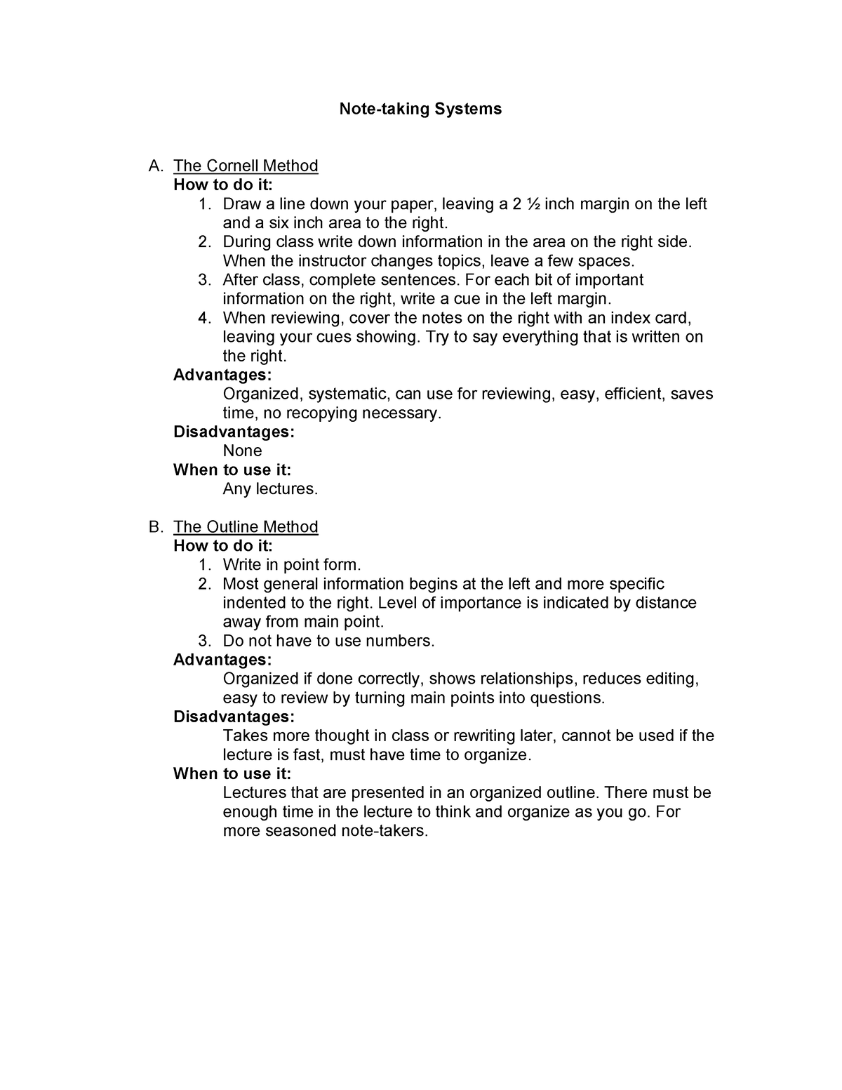 types-of-notes-handout-for-guiddance-note-taking-systems-a-the