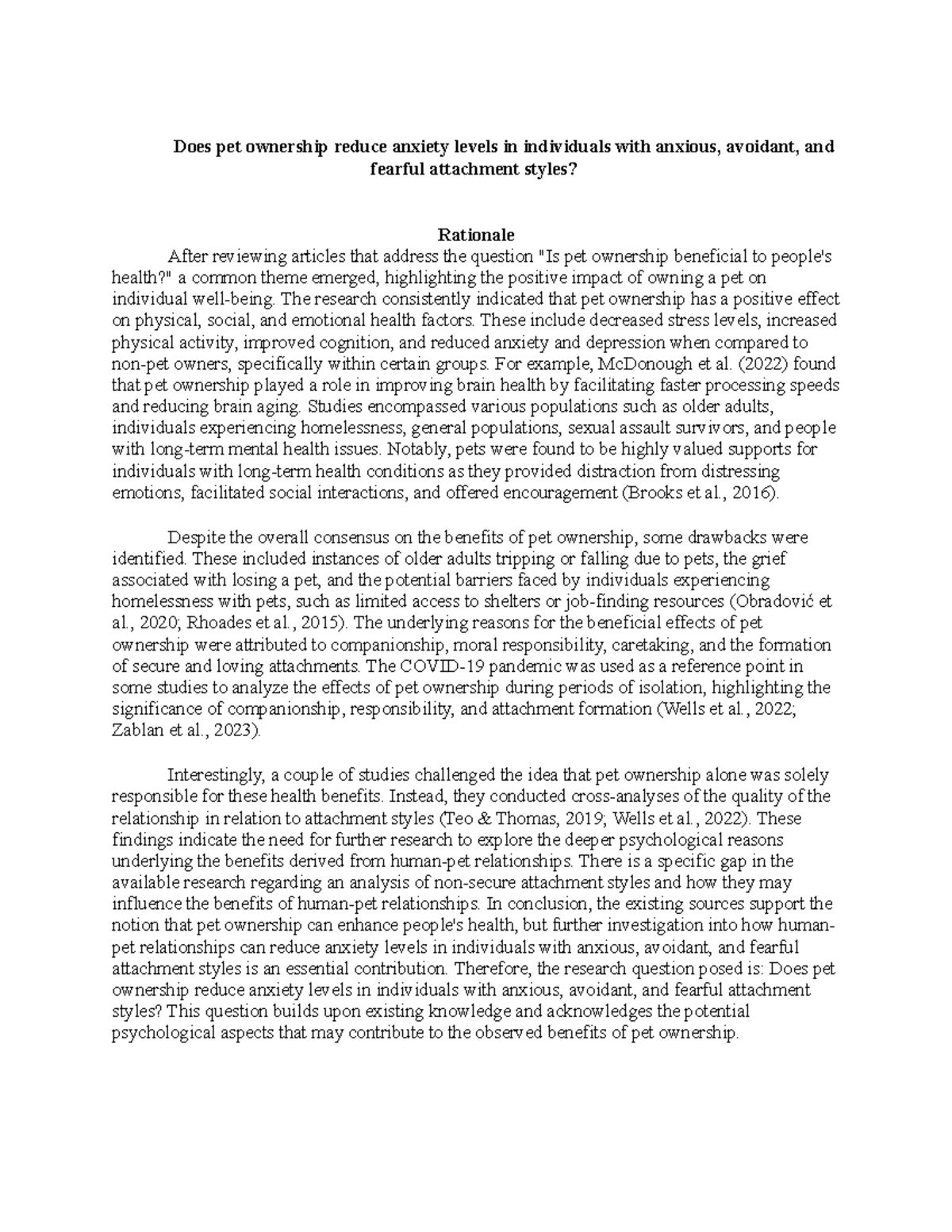 Research Methods As. 1 - assignment 1 planning paper - Psyc 304 - AU ...