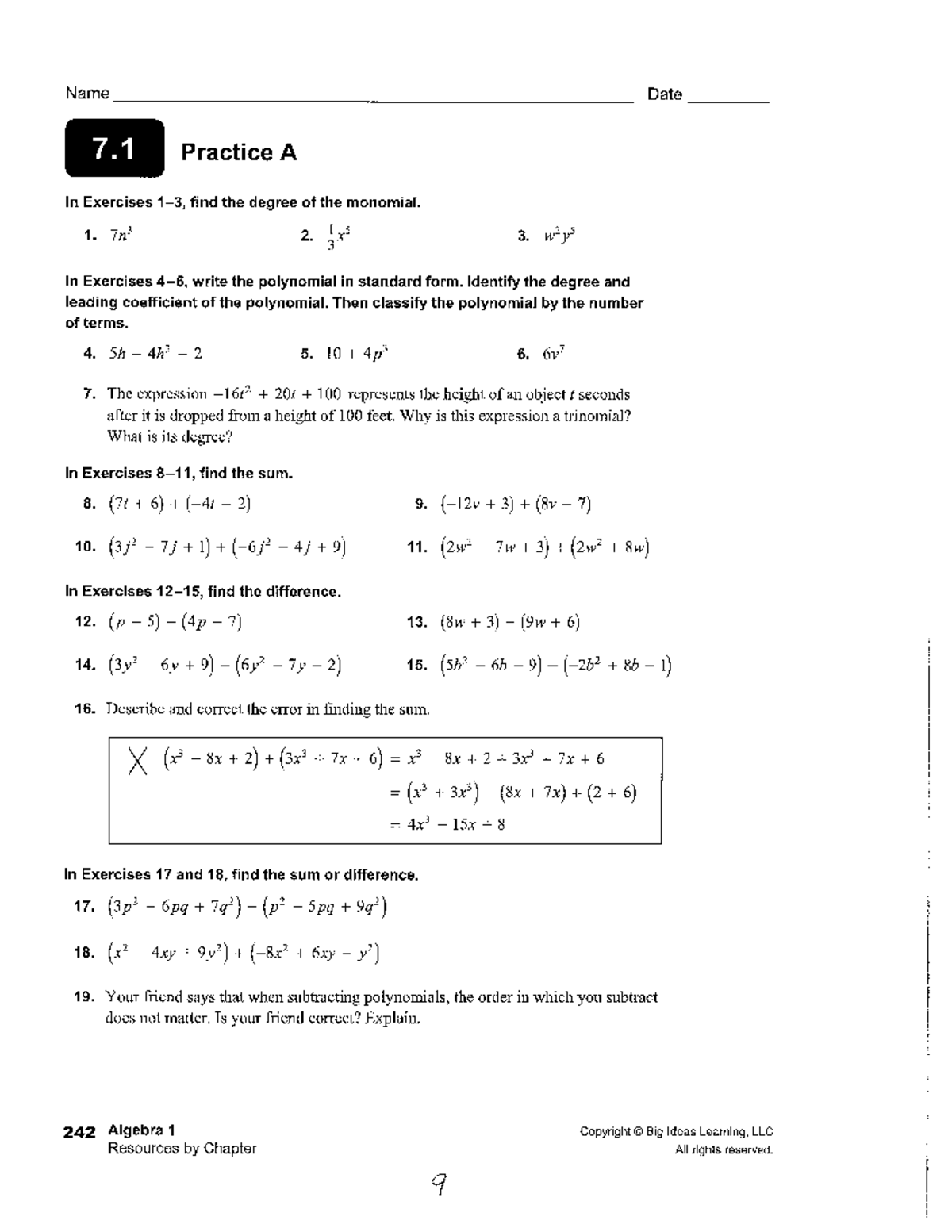 7 - 10.5 CW Parallel and Perpendicular Lines Practice. homework test ...