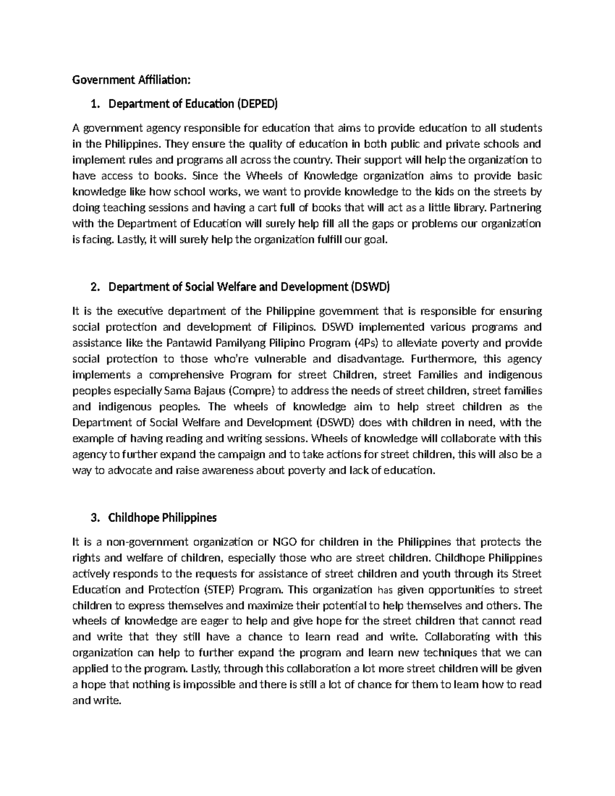 Government-affiliation - Government Affiliation: 1. Department of ...