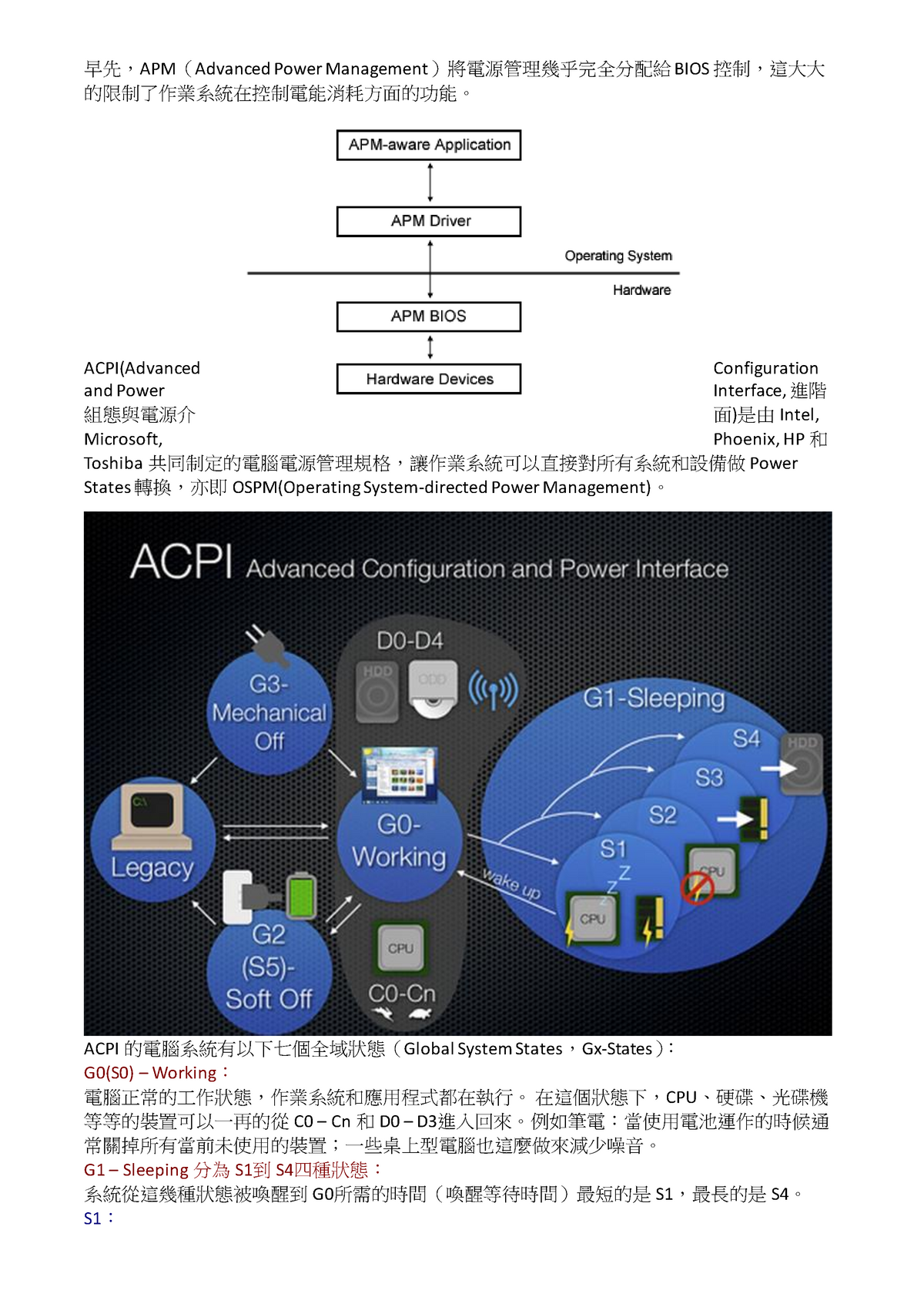 ACPI goodthing APM Advanced Power Management