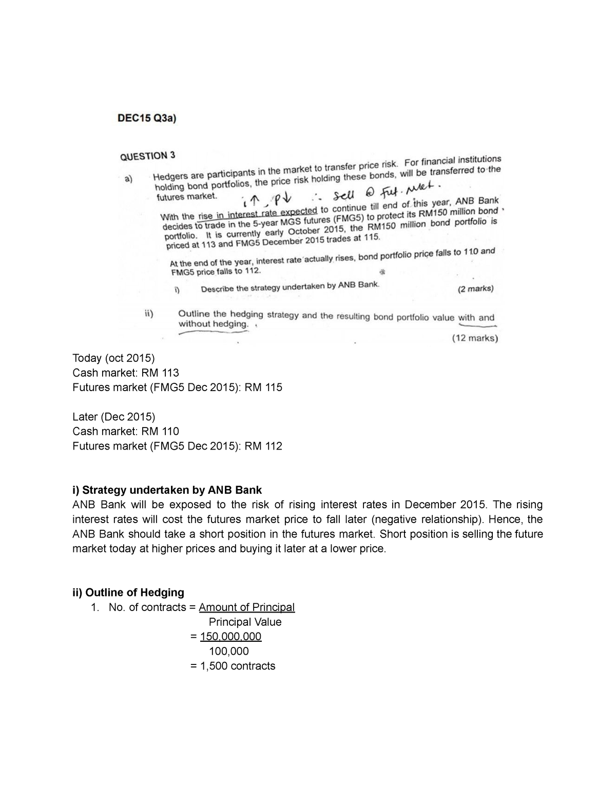 tutorial-fin645-today-oct-2015-cash-market-rm-113-futures-market