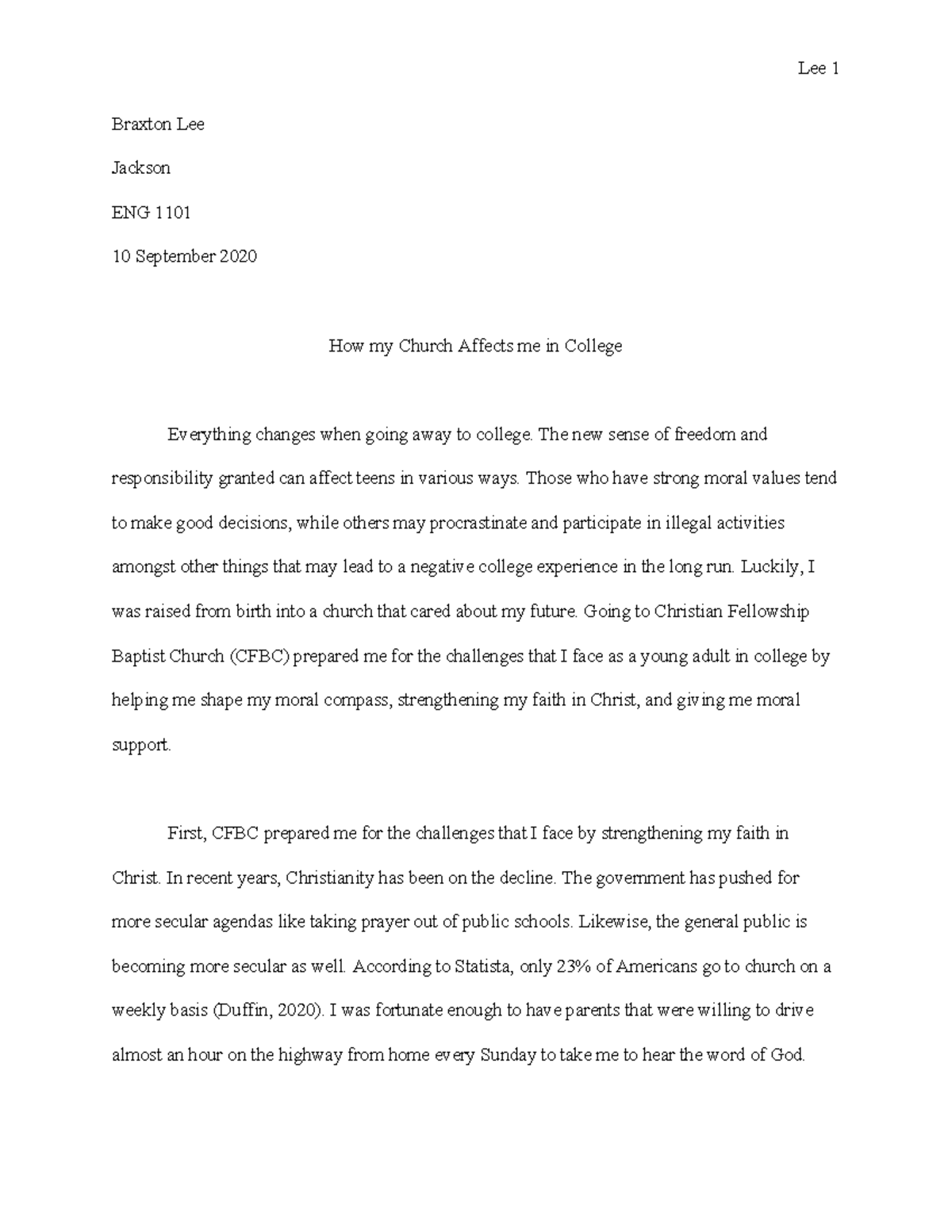 hobbies narrative essay