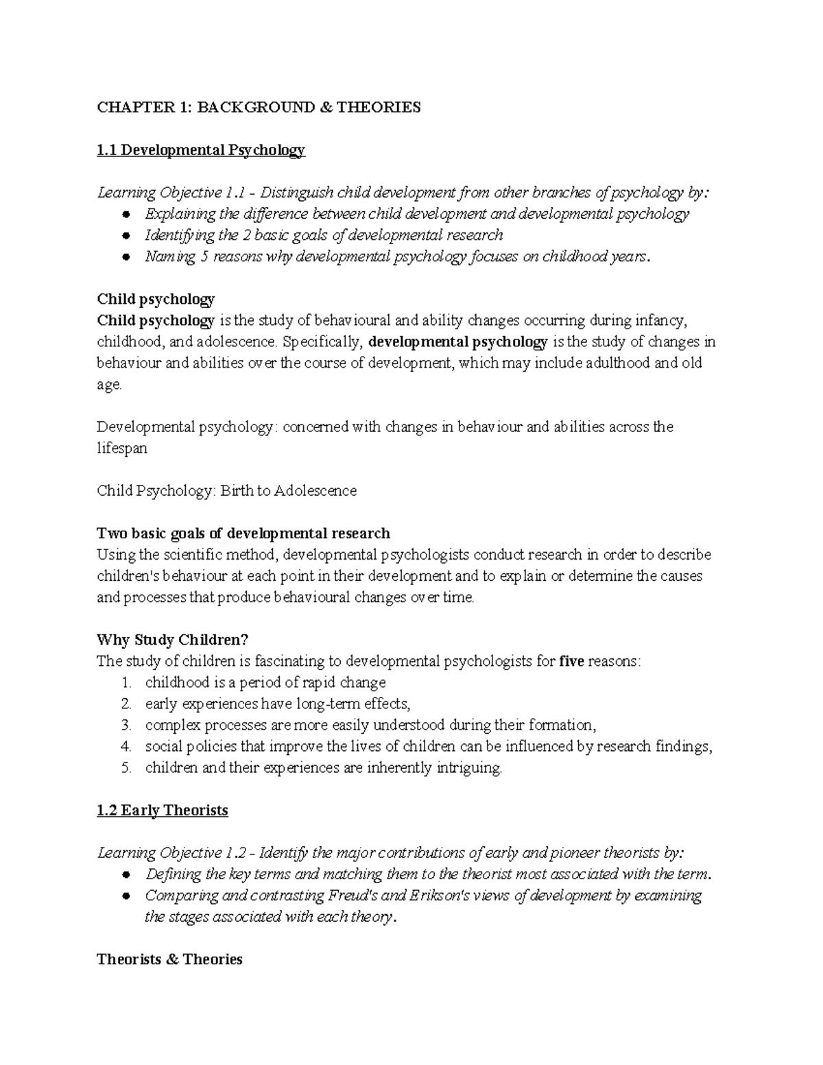 Midterm 1 Review Notes Chapter 1 Background And Theories 1