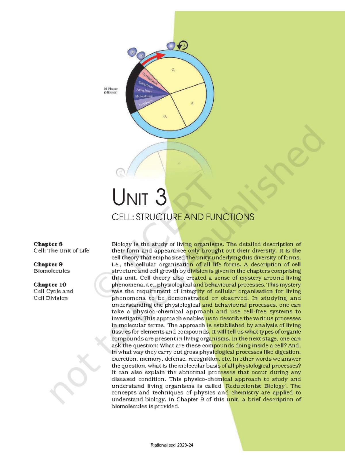 Cell theory - UNIT 3 Biology is the study of living organisms. The ...
