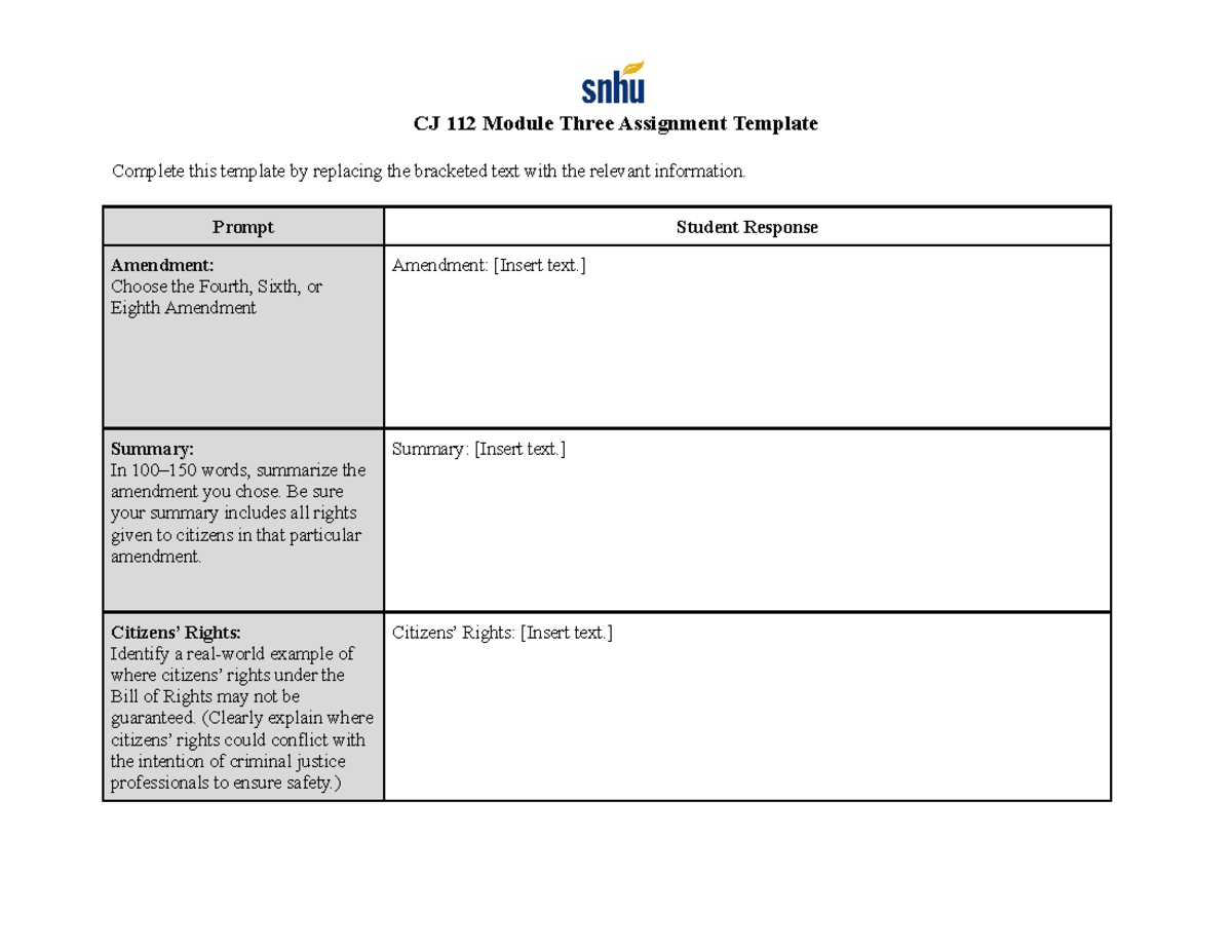 CJ 112 Module Three Assignment Template - CJ 112 Module Three ...