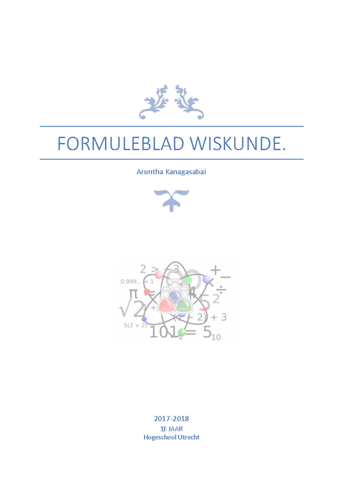 Formuleblad Wiskunde B BML/Life Science Hogeschool Utrecht ...