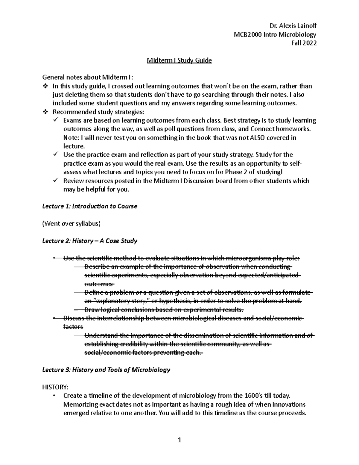 Midterm I Study Guide (Intro Micro, Fall 2022) - MCB2000 Intro ...