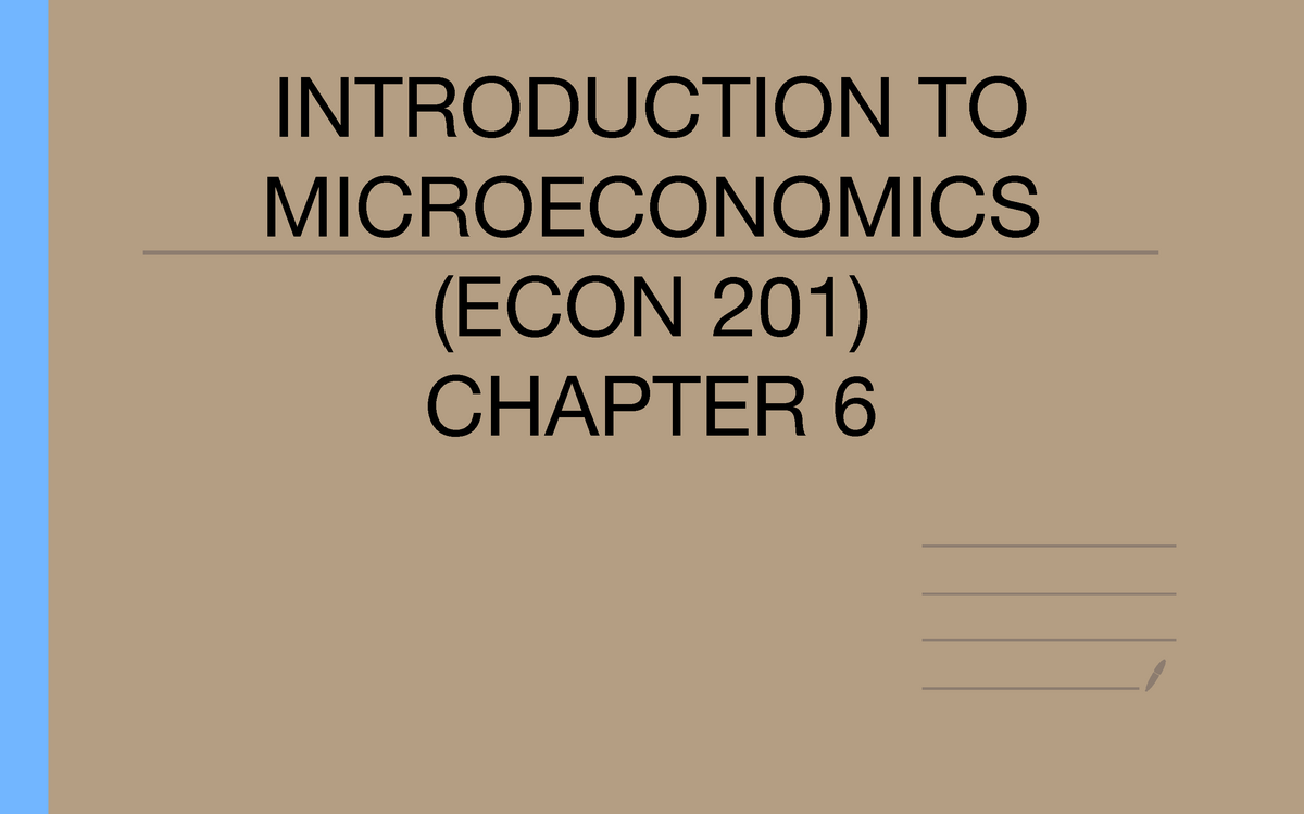 (ECON 201) Chapter 6 - Covers: Budget Curves, Indifference Curves And ...