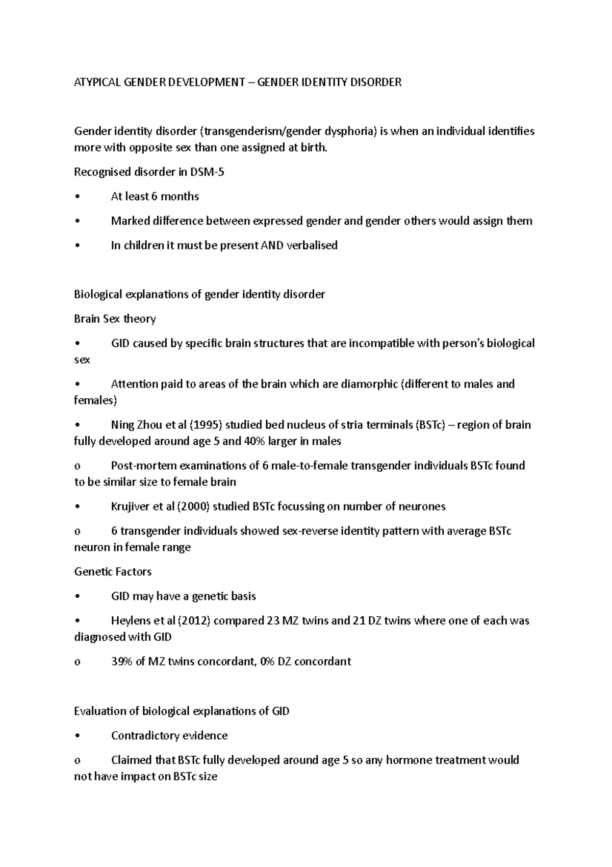Atypical Gender Development - DD102 - OU - Studocu