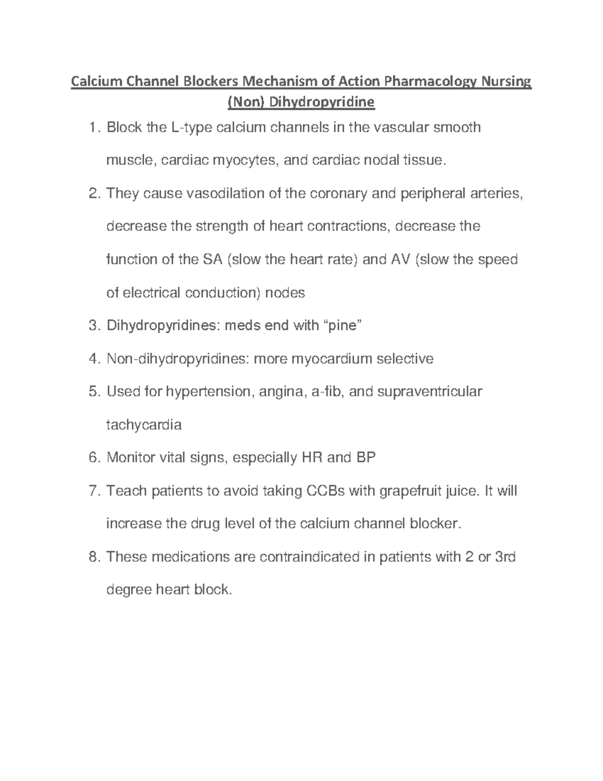 CalciumChannelBlockers Calcium Channel Blockers Mechanism of Action