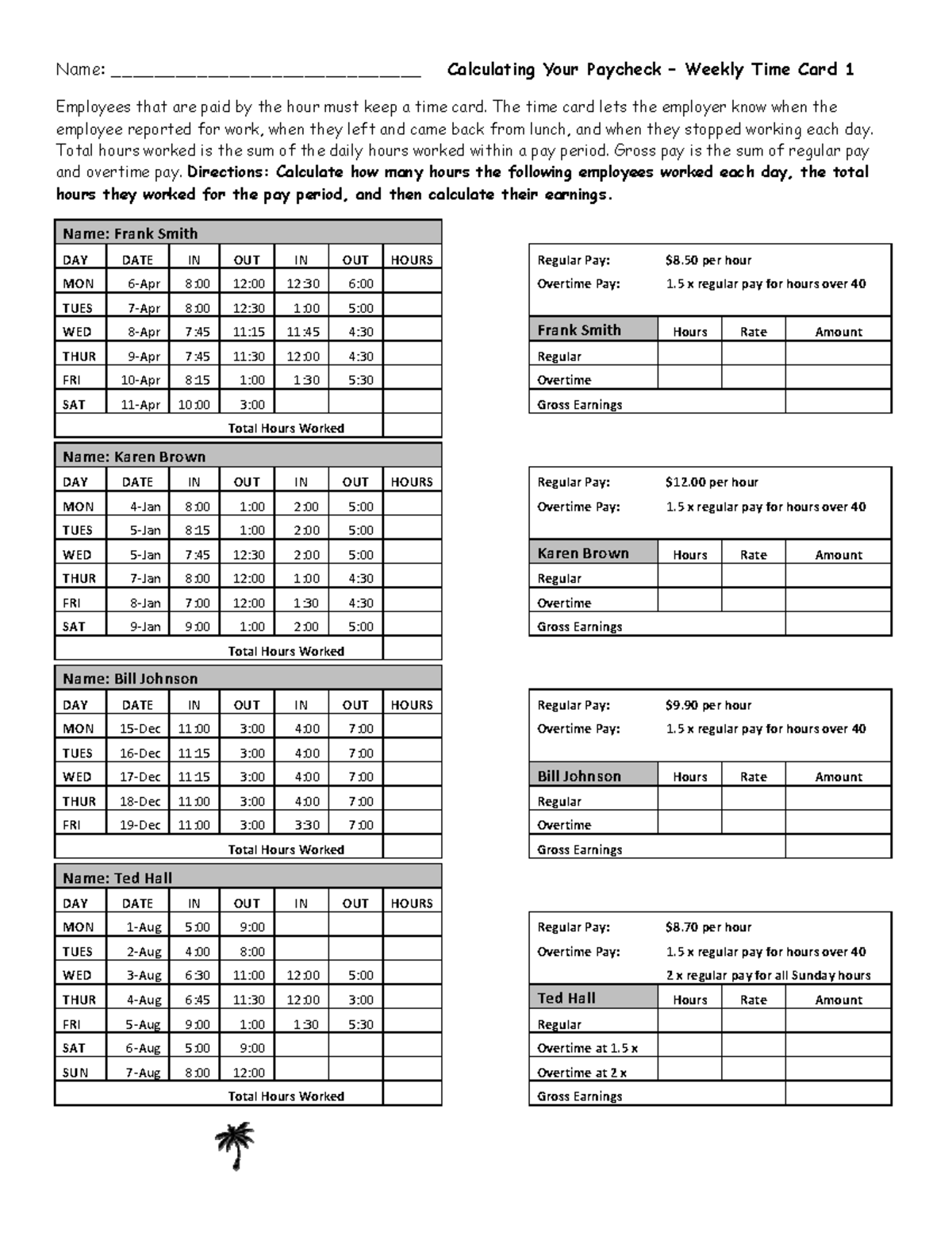 5timecard 1 - Timecard practice - Name ...