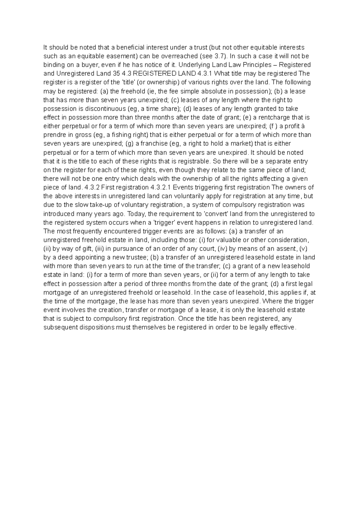 Chapter 9 Real Estate It should be noted that a beneficial interest