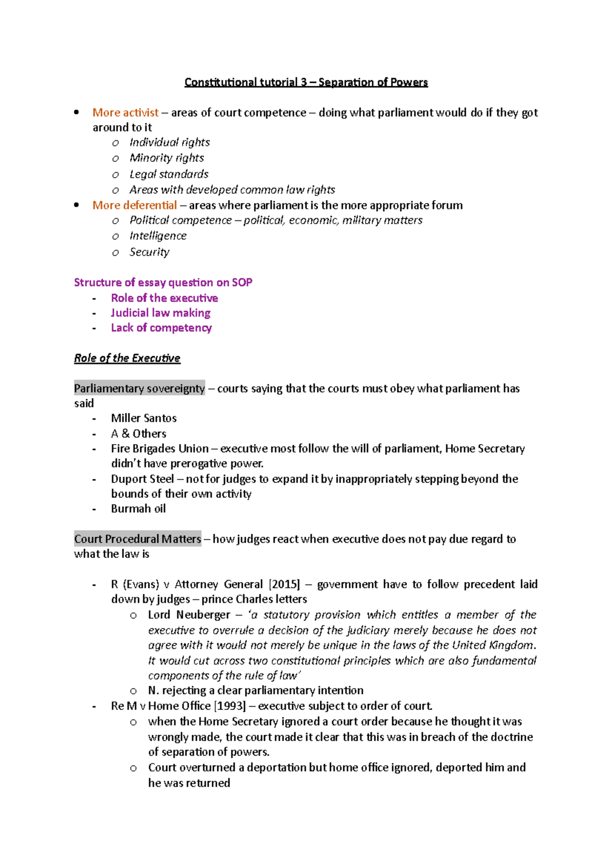 Constitutional tutorial 3 – Separation of Powers - Constitutional ...