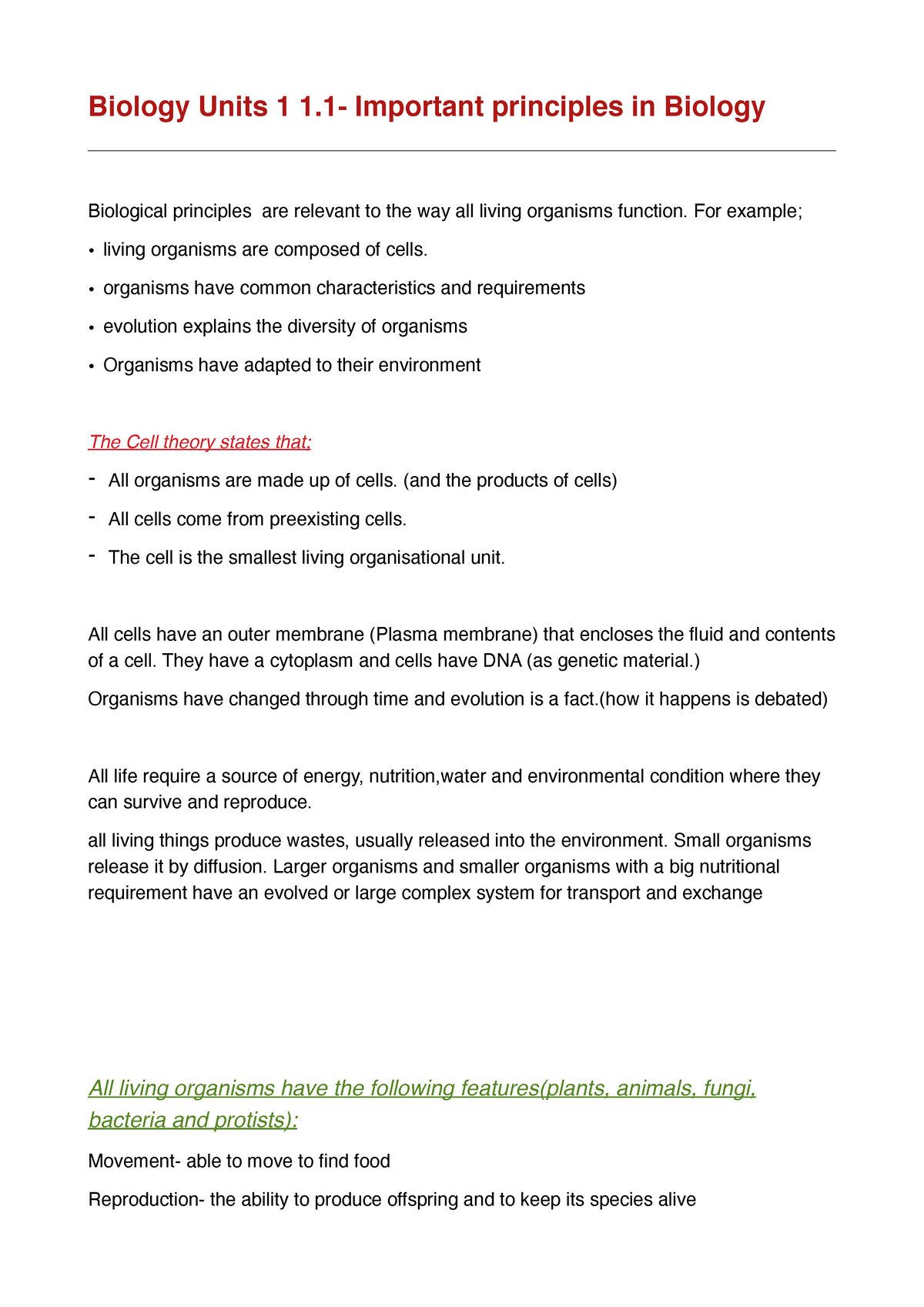 Bio Chapter 1 U1 The Scientific Method Biology Units 1 1 Important