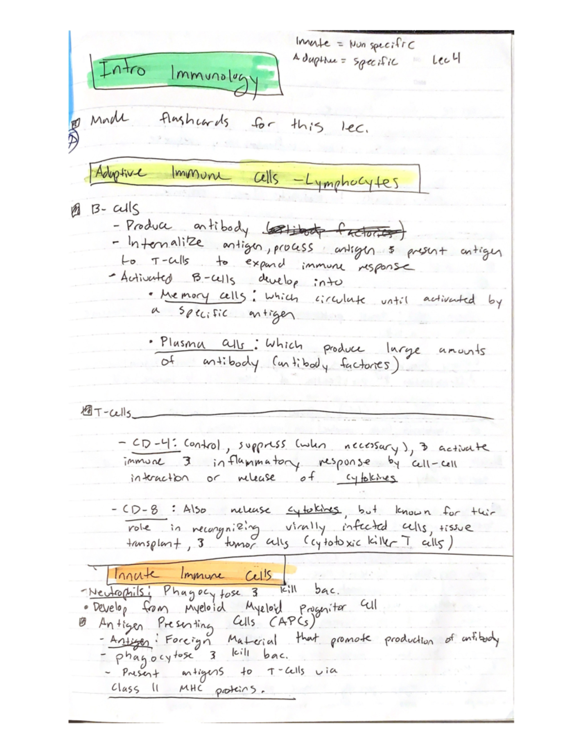 Intro Immunology Notes - BMS 503 - Studocu