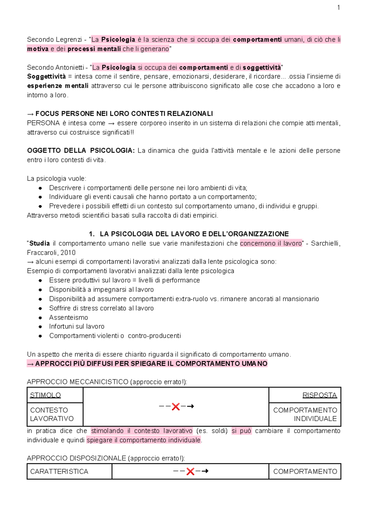 Riassunto Psicologia Del Lavoro Secondo Legrenzi La Scienza Che Si Occupa Dei Studocu