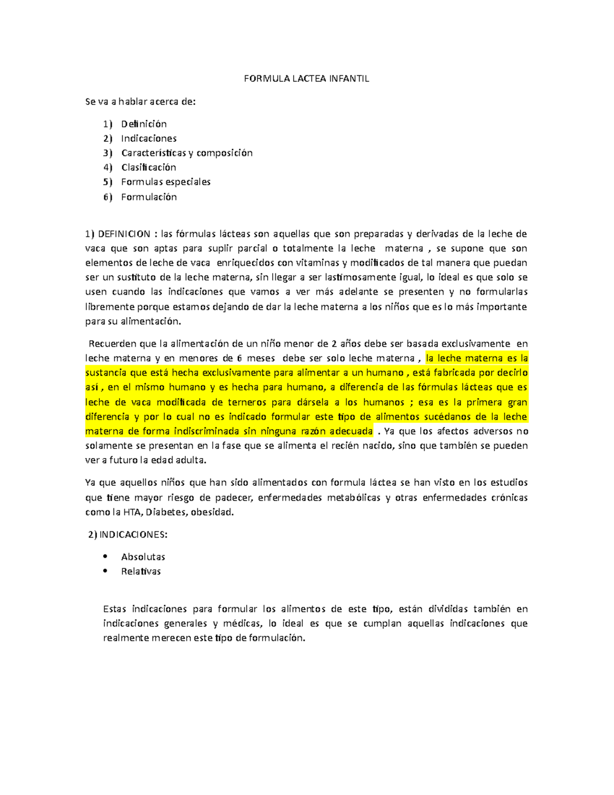 Formula Lactea Infantil - FORMULA LACTEA INFANTIL Se va a hablar acerca ...