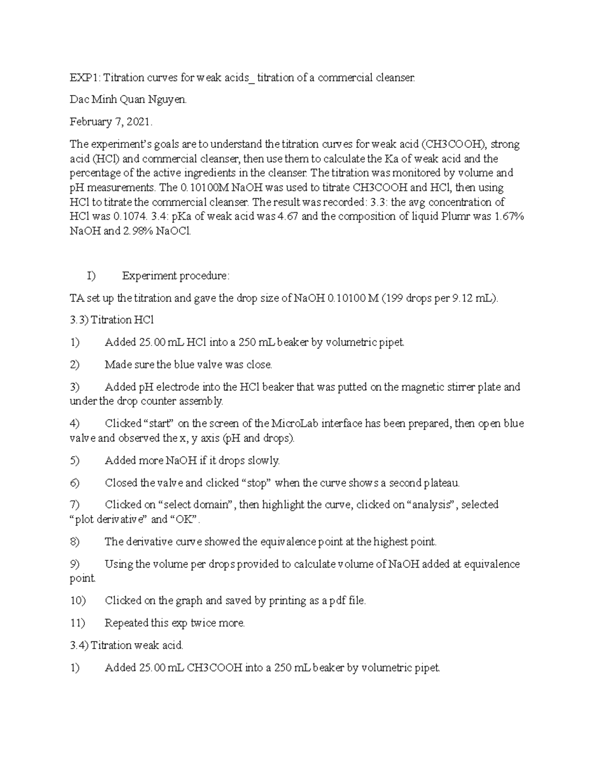 EXP1: Titration curves for weak acids_ titration of a commercial ...