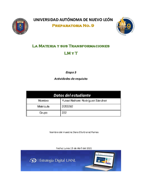 PIA La Materia y sus Transformaciones UANL - REVISTA ELECTRÓNICA (PIA ...