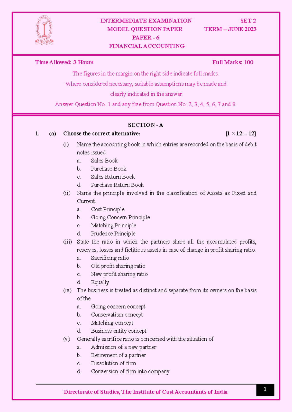 Paper 6 Set2 - MODEL QUESTION PAPER TERM – JUNE 2023 PAPER - 6 ...