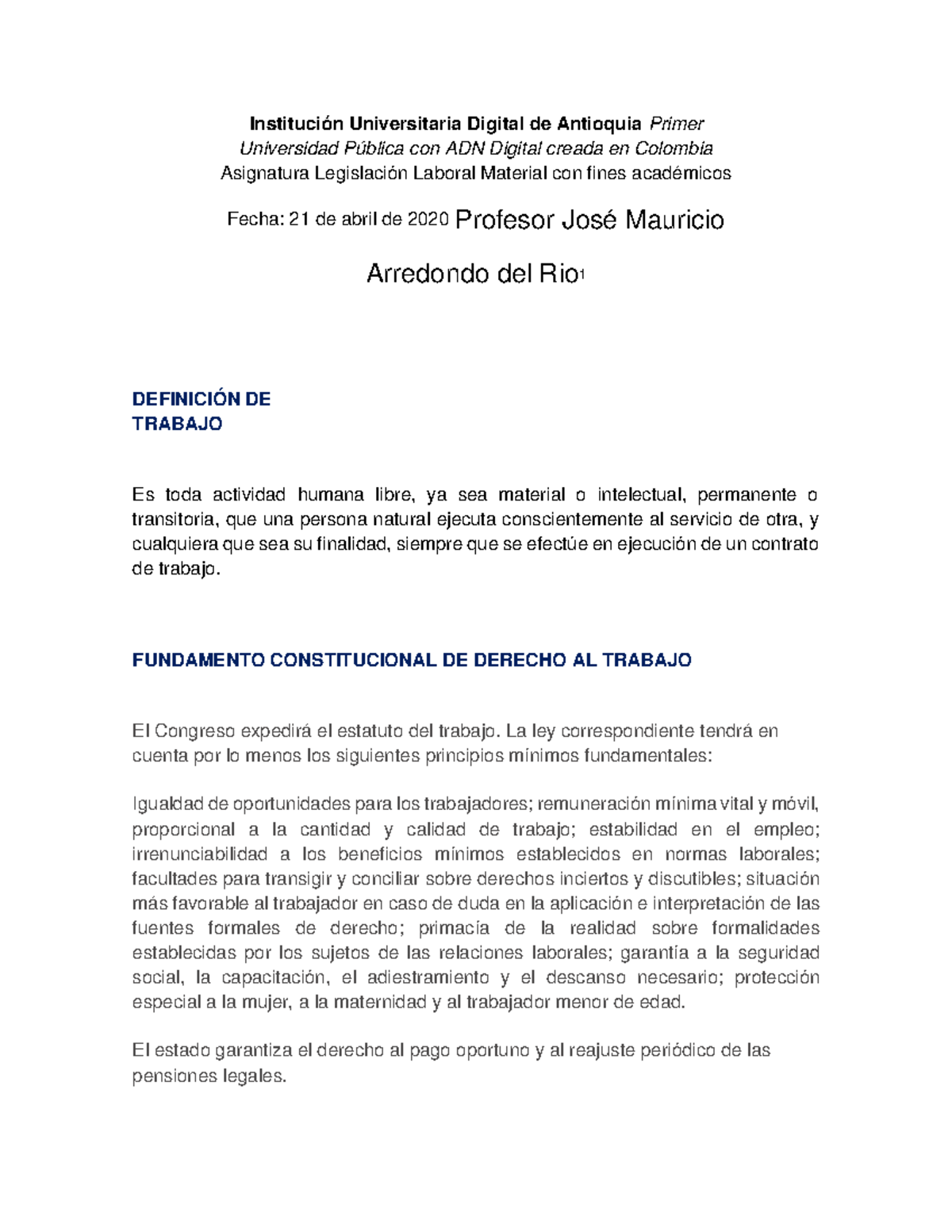 Legislaci N Laboral Iu Digital De Antioquia Instituci N Universitaria Digital De