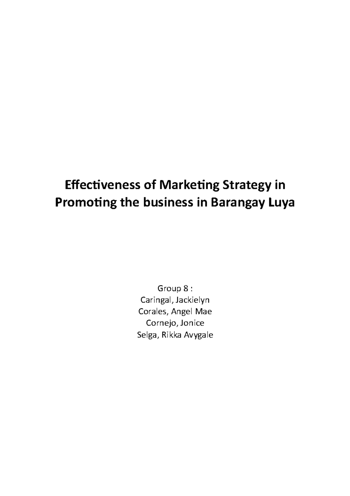 Effectiveness-of-Marketing-Strategy-in-Promoting The Business In ...