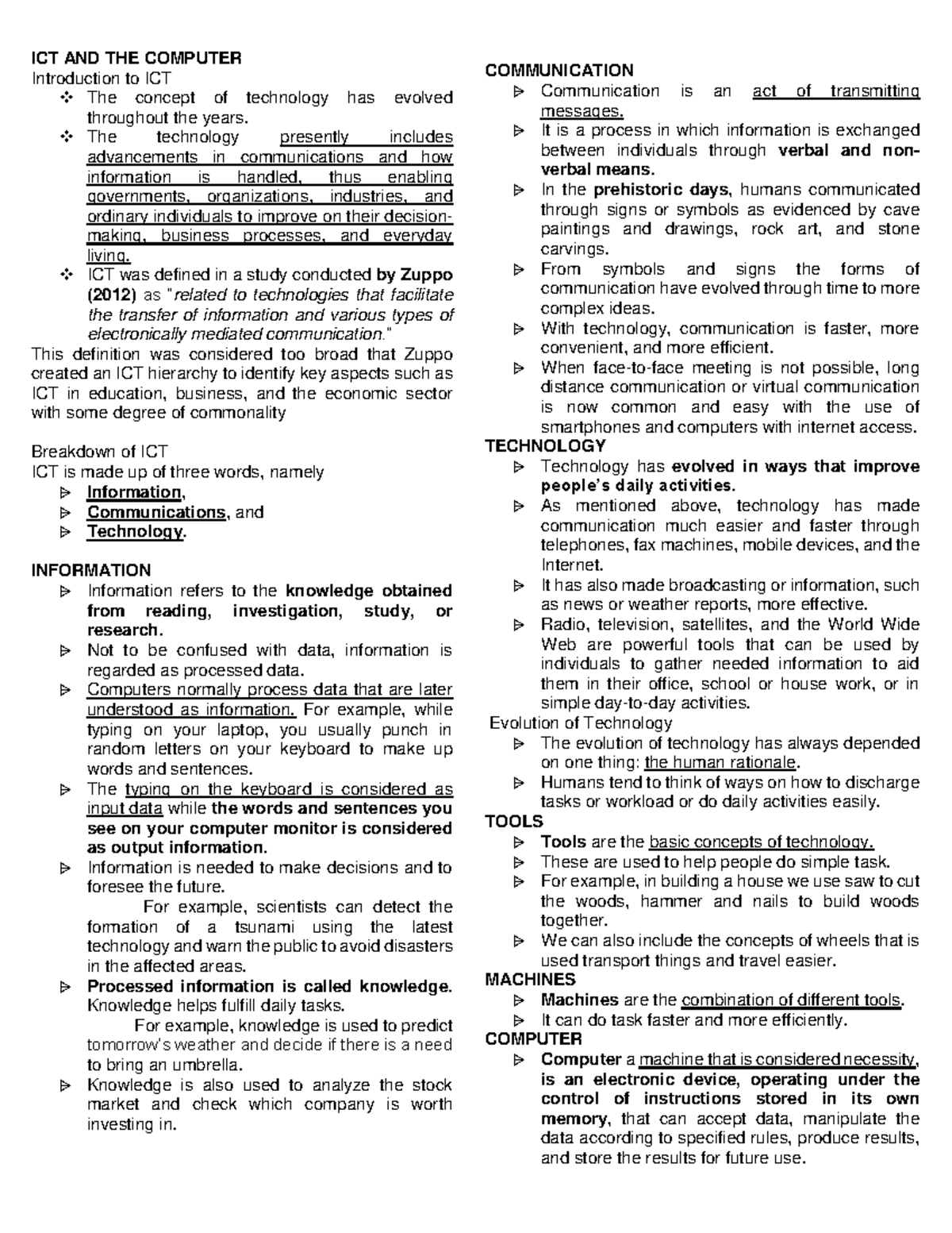 ITE- Reviewer - Living in the IT Era Lecture Notes - ICT AND THE ...