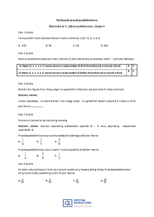 Klasówka 4.II.P. Liczby Naturalne – Część 2 Klucz Odpowiedzi - Strona 1 ...
