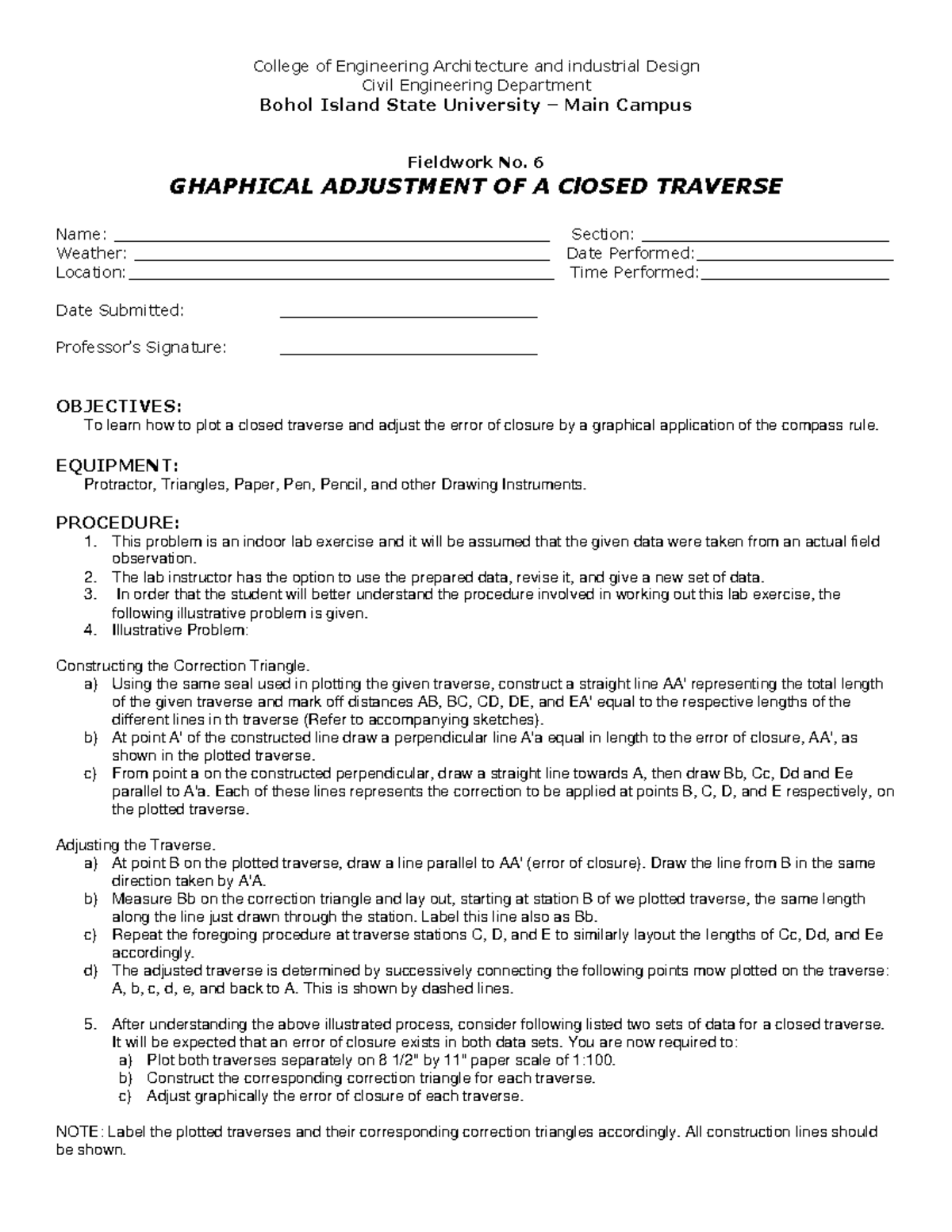 Fieldwork no. 6 - just upload - College of Engineering Architecture and ...