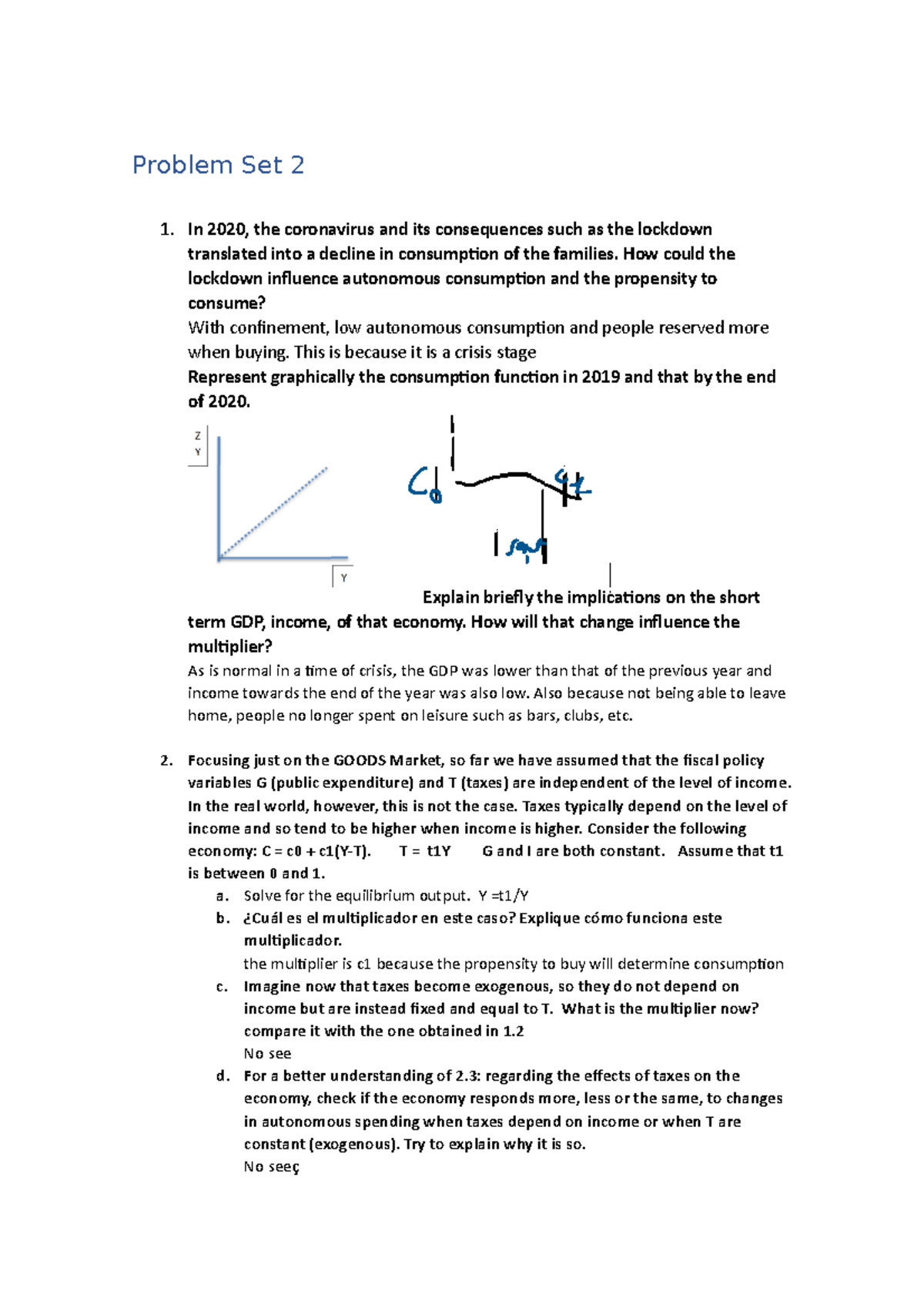 Problem Set 2 - Probrem Set 2 De Intro A La Macro - Problem Set 2 1. In ...