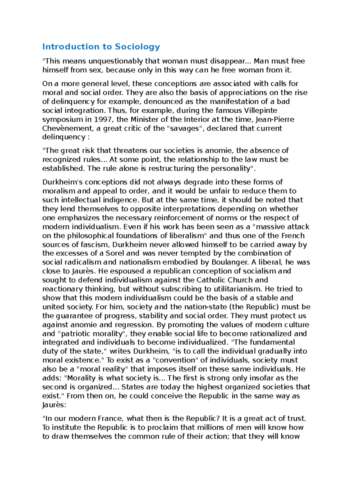 Sociology Introduction 16 - Introduction to Sociology "This means ...