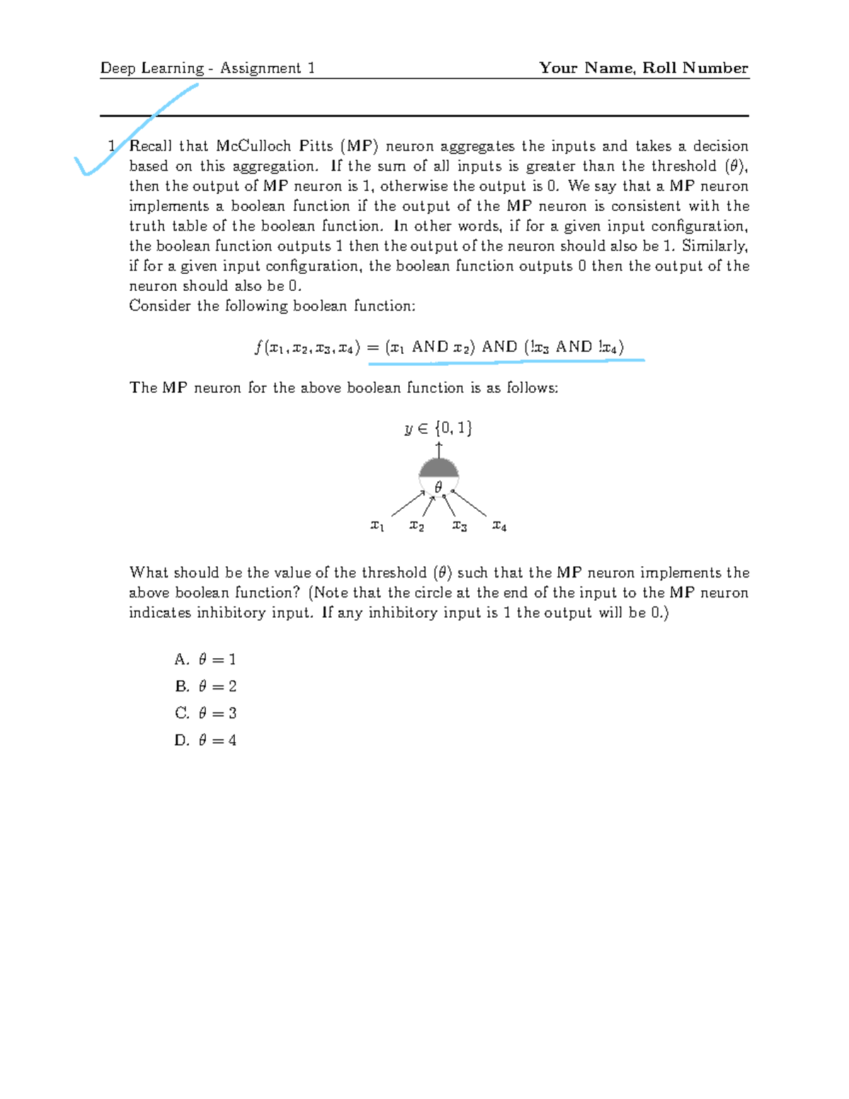 DEEP Learning Assignment 1 Solutions - Deep Learning - Assignment 1 ...