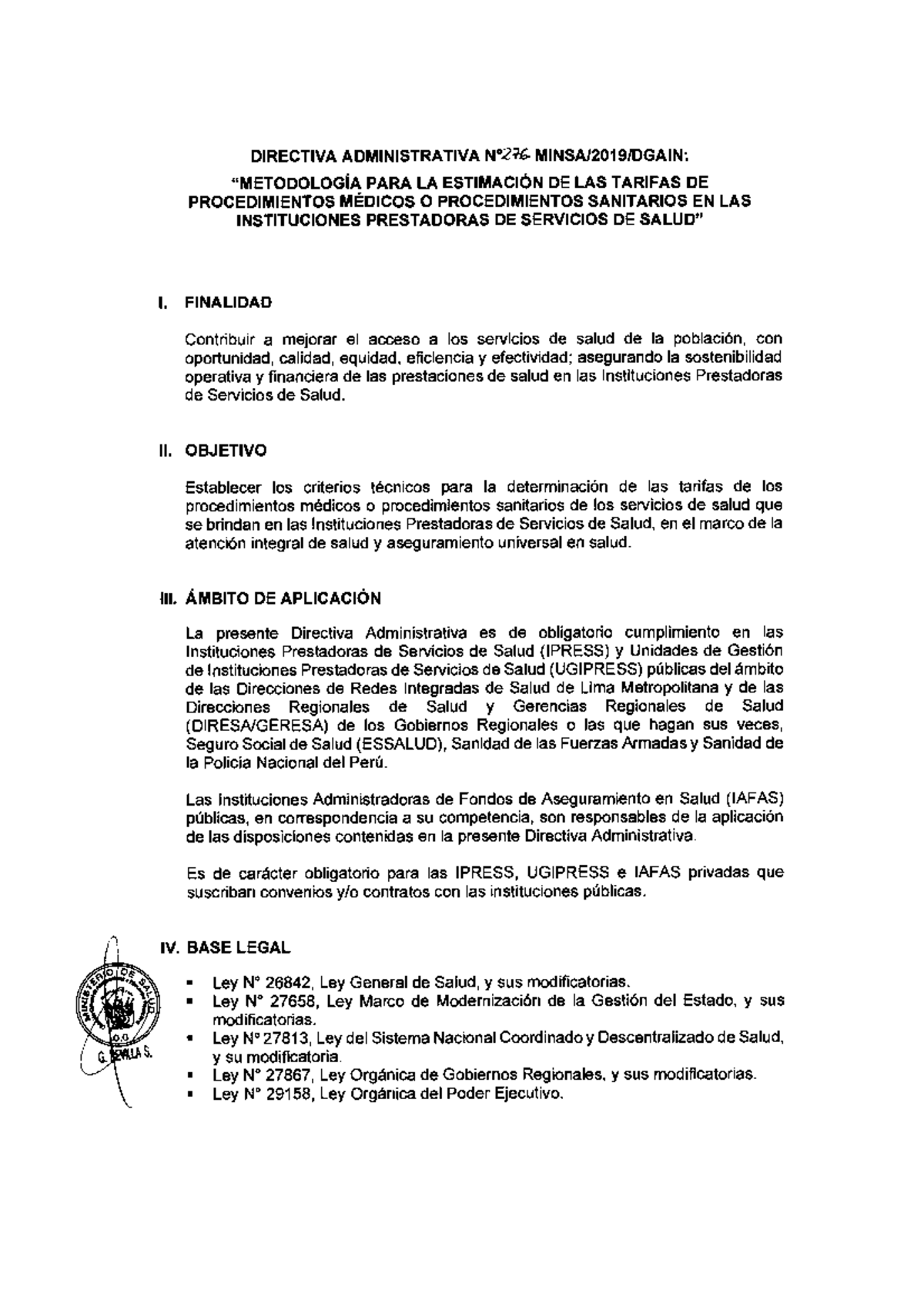 Rm 951 2019 minsa - DIRECTIVA ADMINISTRATIVA PARA LA ESTIMACIÓN DE LAS ...