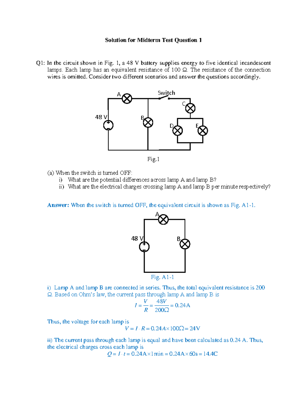 Midterm Test Questions Solutions - Solution for Midterm Test Question 1 ...