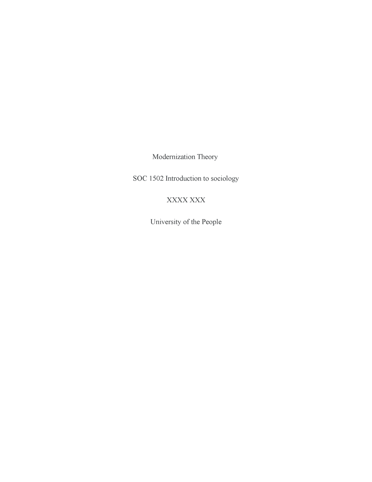 literature review modernization theory