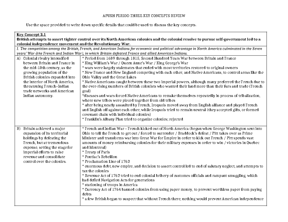 Period Three Key Concepts Apush - APUSH PERIOD THREE KEY CONCEPTS ...