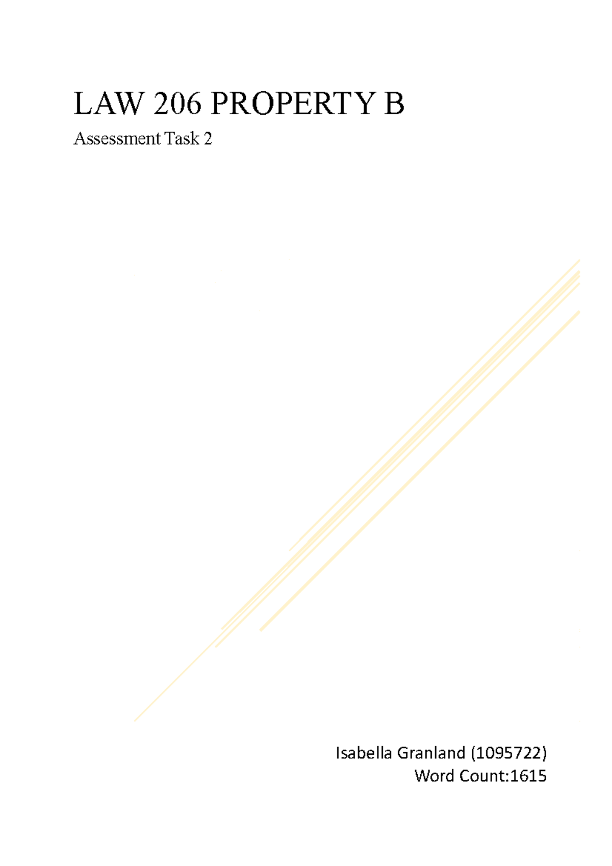 Propery Law B Easements - LAW 206 PROPERTY B Assessment Task 2 Isabella ...