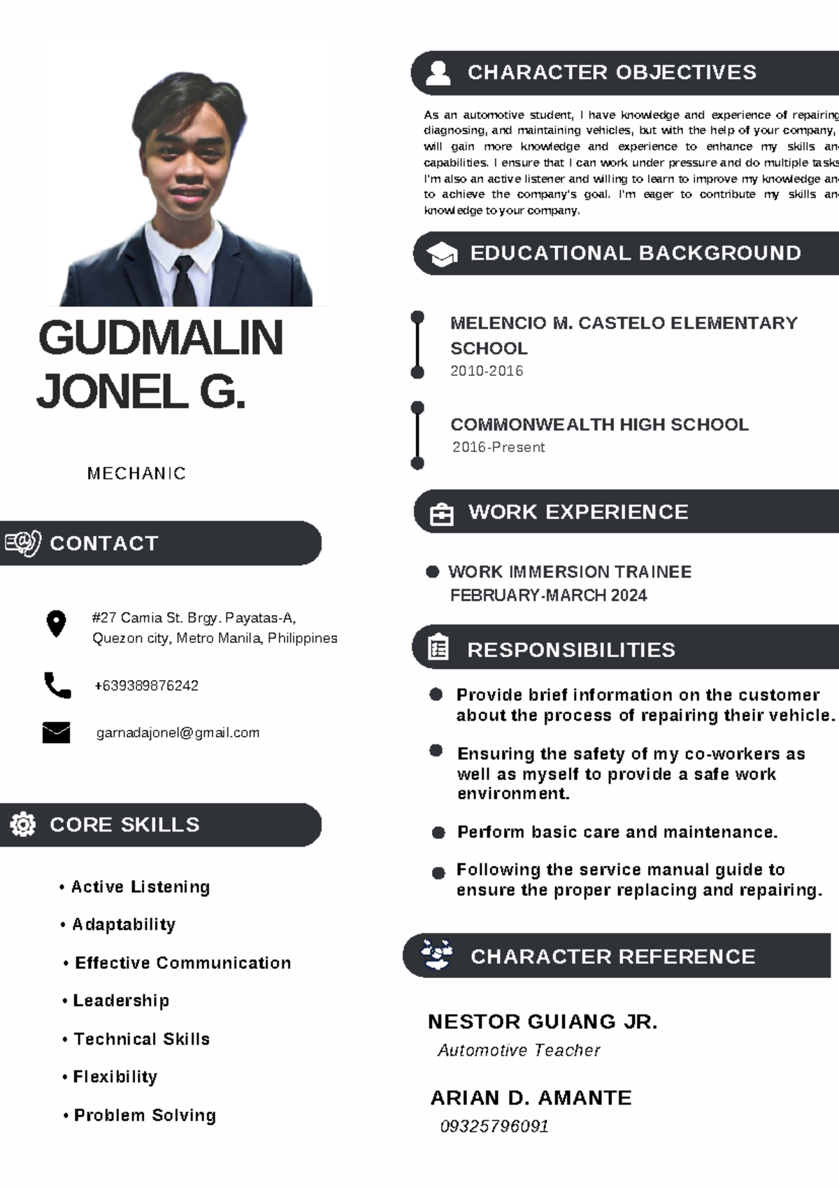 MAY CV NA SI Gudmalin - Essay - WORK IMMERSION TRAINEE FEBRUARY-MARCH ...