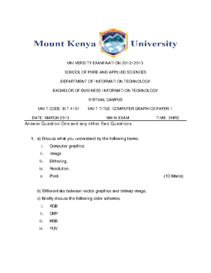BIT 2205 - Object Oriented Programming 2 PAST Papers - Information ...