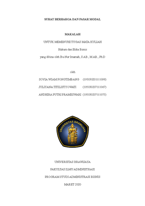 Surat Berharga Dan Pasar Modal Studocu