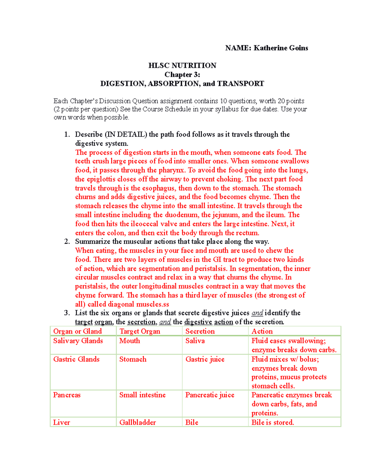 Chapter 3 Discussion Questions Nutrition NAME Katherine Goins HLSC