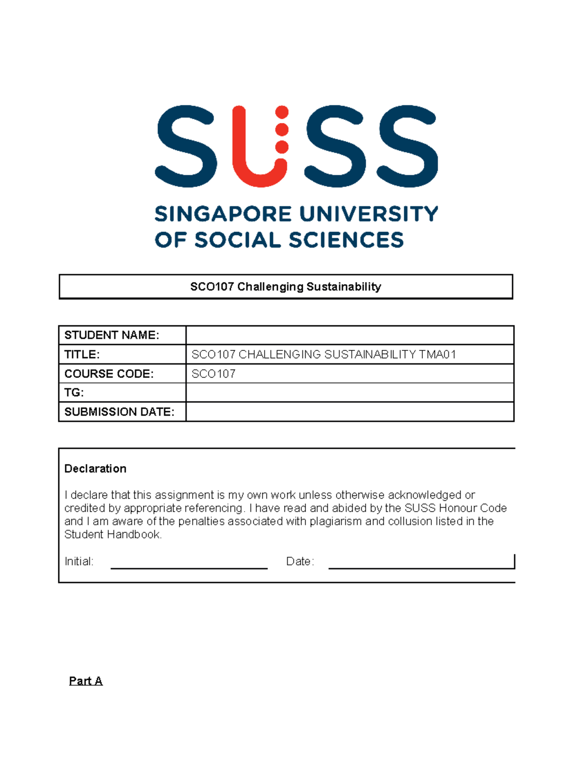 SCO107 TMA01 - SCO107 Challenging Sustainability STUDENT NAME: TITLE ...