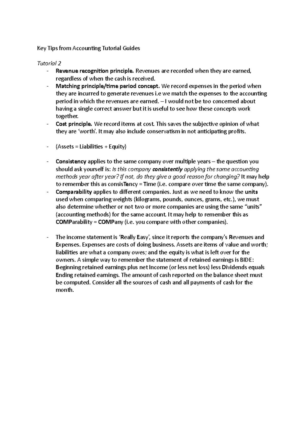 Tips from Accounting Tutorial Guides - Key Tips from Accounting ...