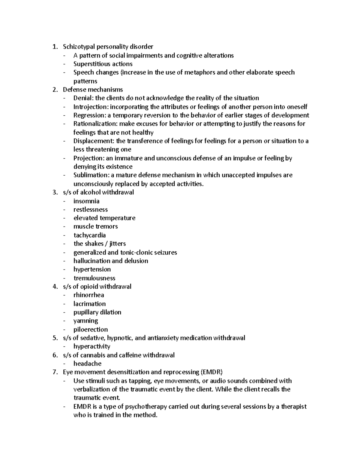 ATI Notes - Schizotypal personality disorder A pattern of social ...