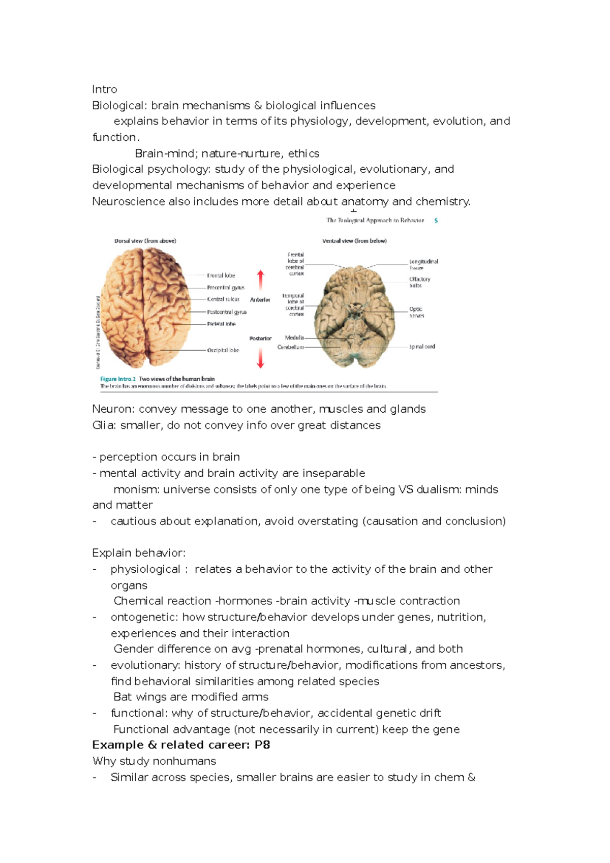 Readings Module 1.1 -2.1 - Intro Biological: brain mechanisms ...