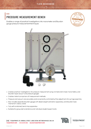 PRESSURE MEASUREMENT BENCH