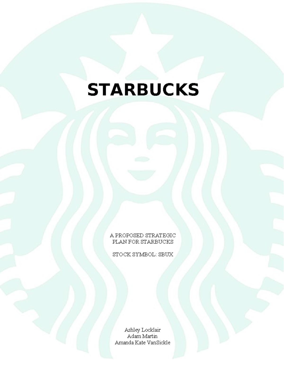 Starbucks Project - iuunu - Table of Contents STARBUCKS A PROPOSED ...